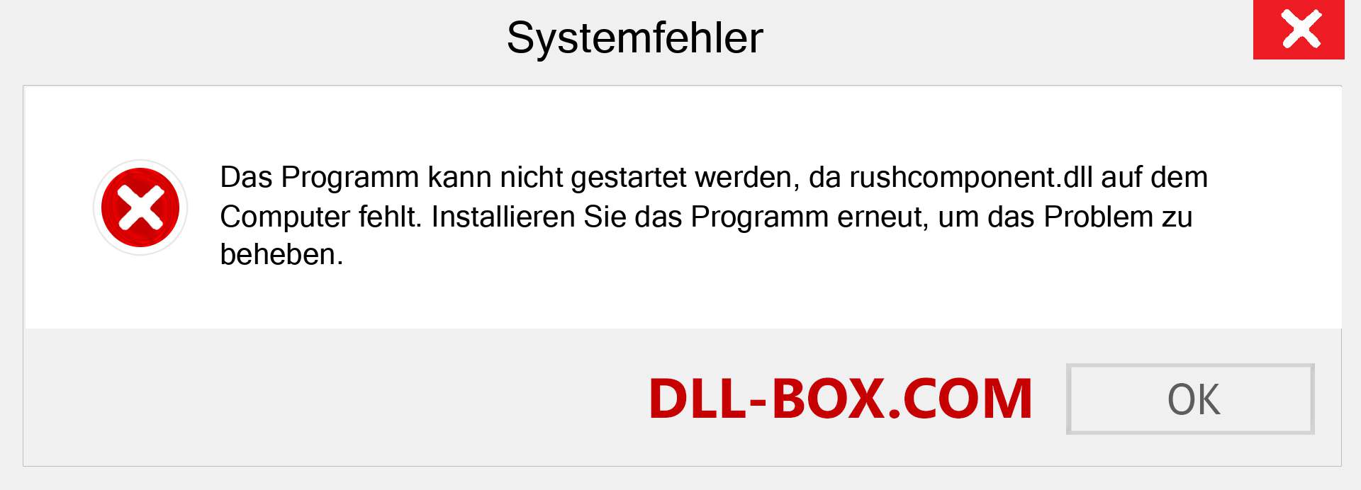 rushcomponent.dll-Datei fehlt?. Download für Windows 7, 8, 10 - Fix rushcomponent dll Missing Error unter Windows, Fotos, Bildern